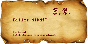 Bilicz Niké névjegykártya
